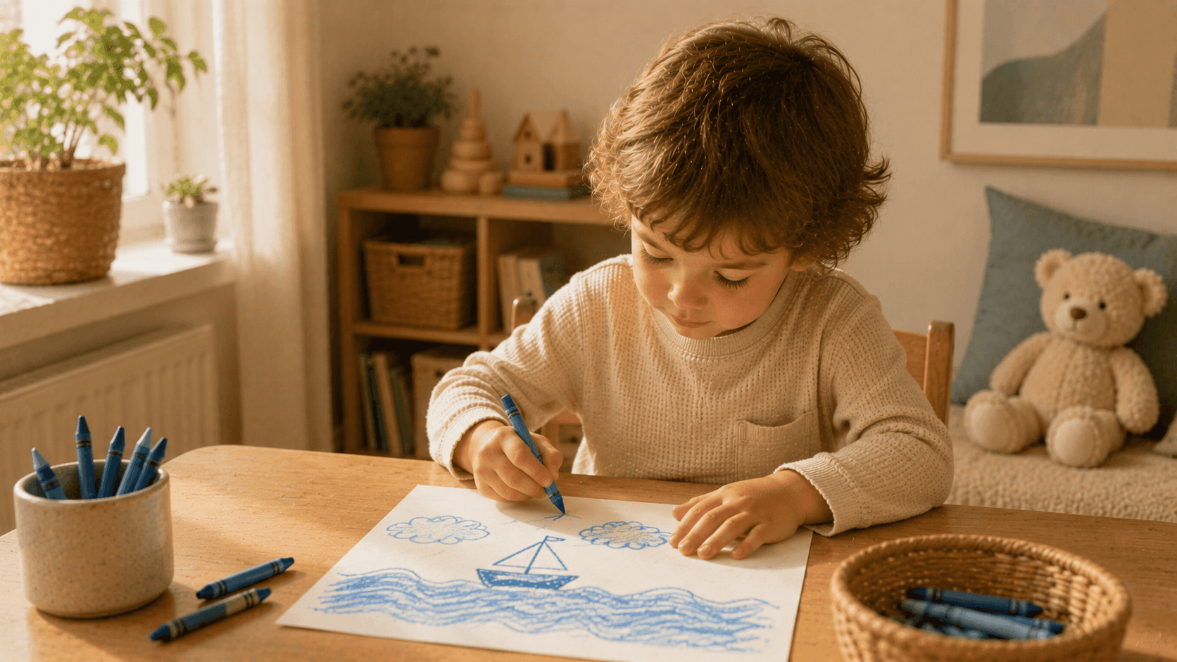 Blue Color Meaning in Children’s Drawings